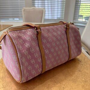 Vintage Pink Dooney & Bourke Barrel-Style Shoulder Duffel Bag